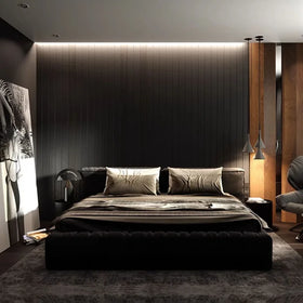 Simple European Bed Bedroom Designer Princess College Trendy Safe Individual Mid Century Bed Postmodern Muebles Salon Furniture